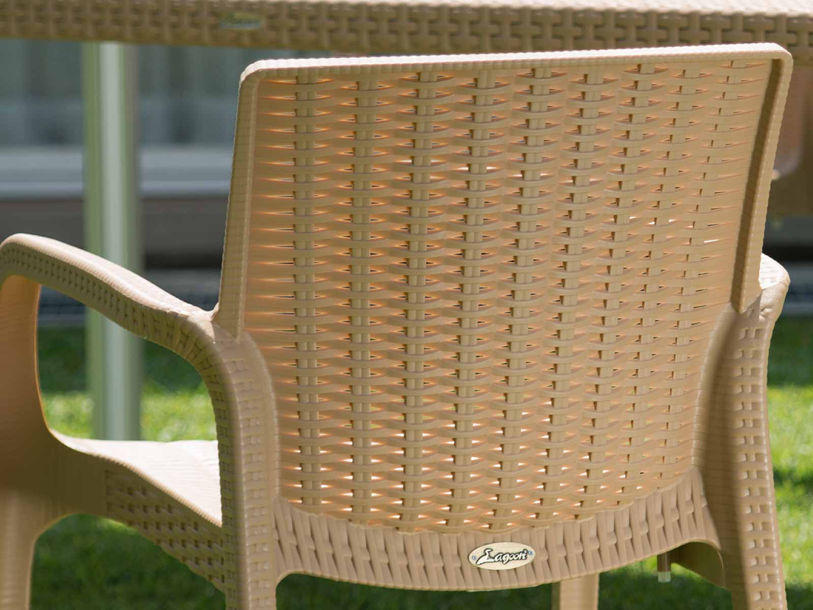 Koppla Stackable Rattan Dining Arm Chair detail