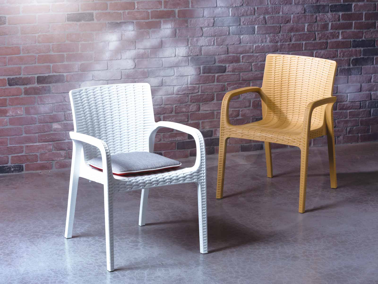 7027-PT2 Koppla Stackable Rattan Dining Arm Chair - Lagoon Design Furniture